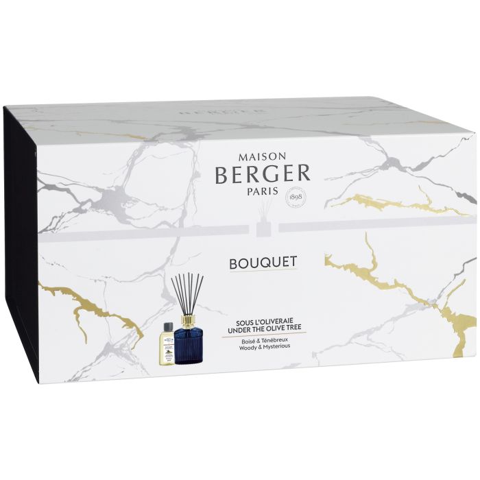 Lampe Gift Set, BQT Alpha Bleu Imperial with Under the Olive Tree Refill 200ml - Le Petit Marché Home Furniture