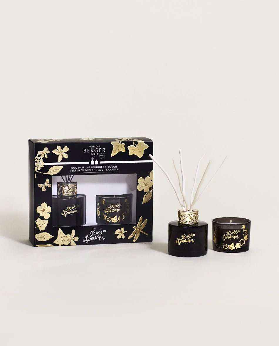 Lampe Gift Set, Lolita Lempicka Perfumed Duo Bouquet & Candle, Black Edition - Le Petit Marché Home Furniture