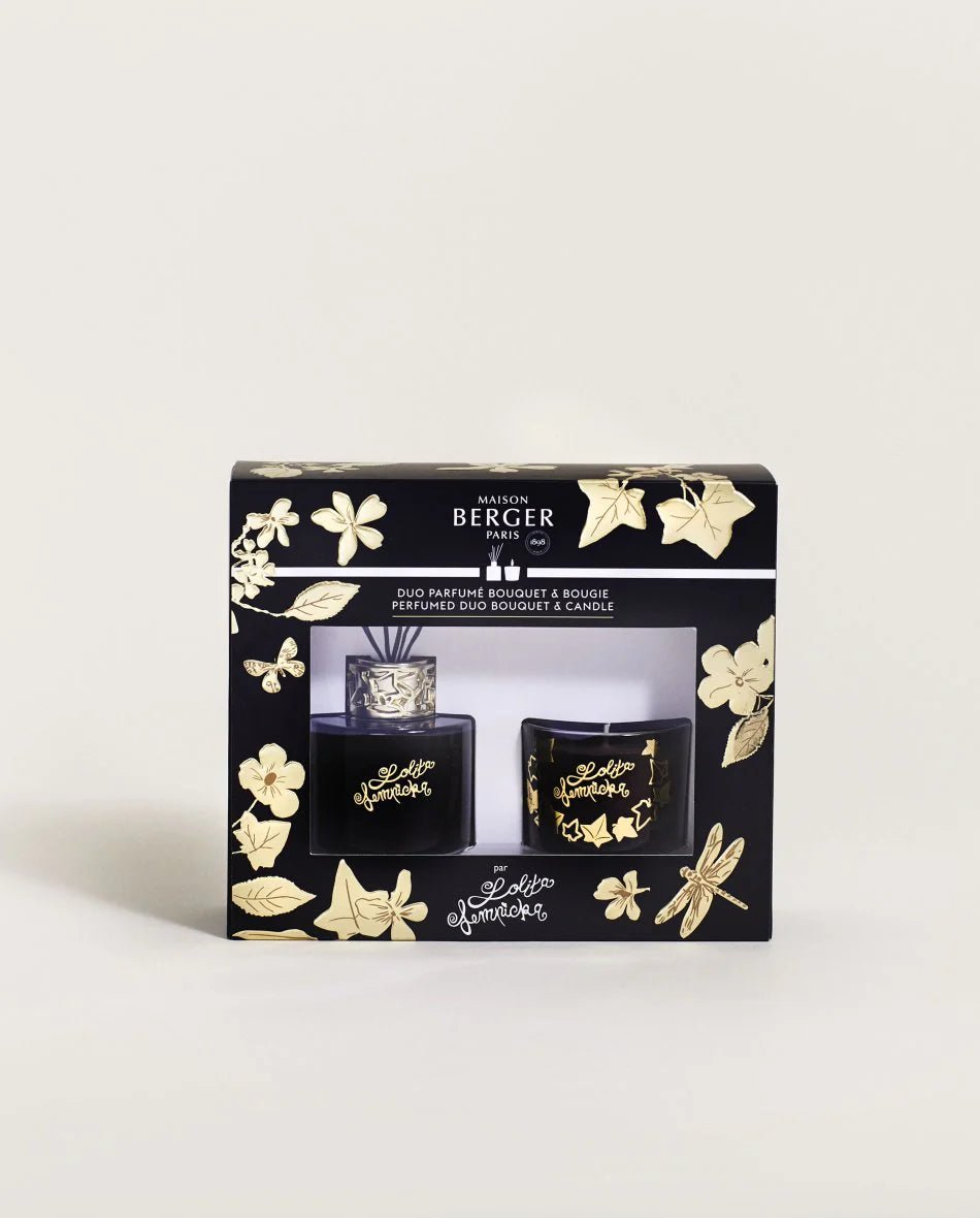 Lampe Gift Set, Lolita Lempicka Perfumed Duo Bouquet & Candle, Black Edition - Le Petit Marché Home Furniture