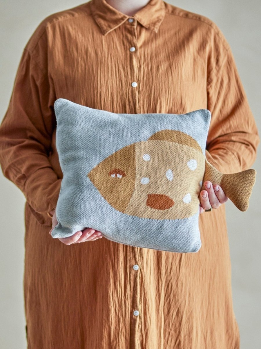 Larle Cushion, Blue, Cotton OEKO - TEX® - LPM Home