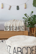 Knitted Blanket ABC, Natural/Black - Le Petit Marché Home Furniture