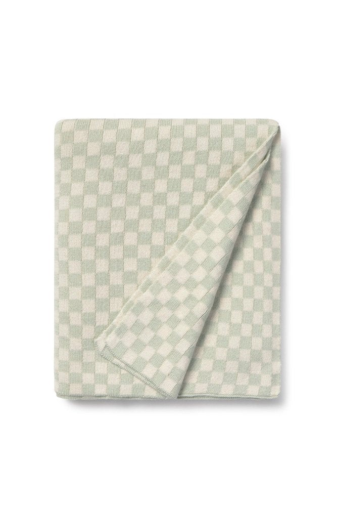 Knitted Blanket Tiles, Blue Sage - Le Petit Marché Home Furniture