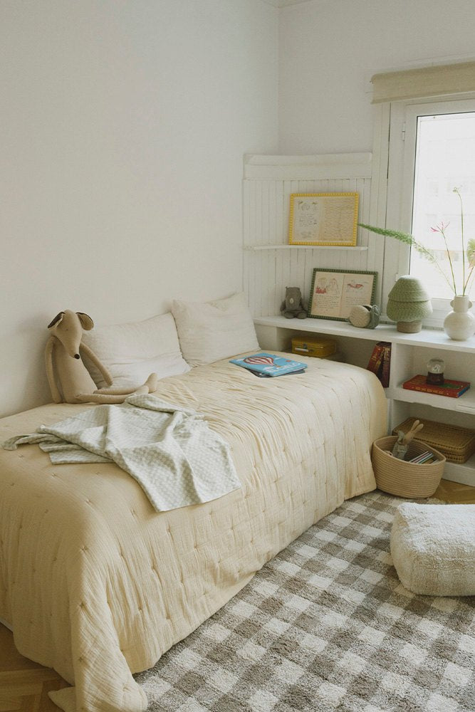 Knitted Blanket Tiles, Blue Sage - Le Petit Marché Home Furniture