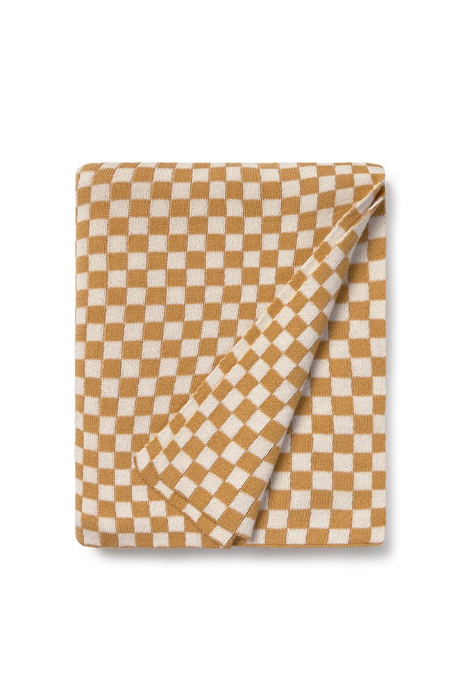 Knitted Blanket Tiles, Honey - Le Petit Marché Home Furniture