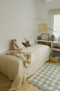 Knitted Blanket Tiles, Honey - Le Petit Marché Home Furniture