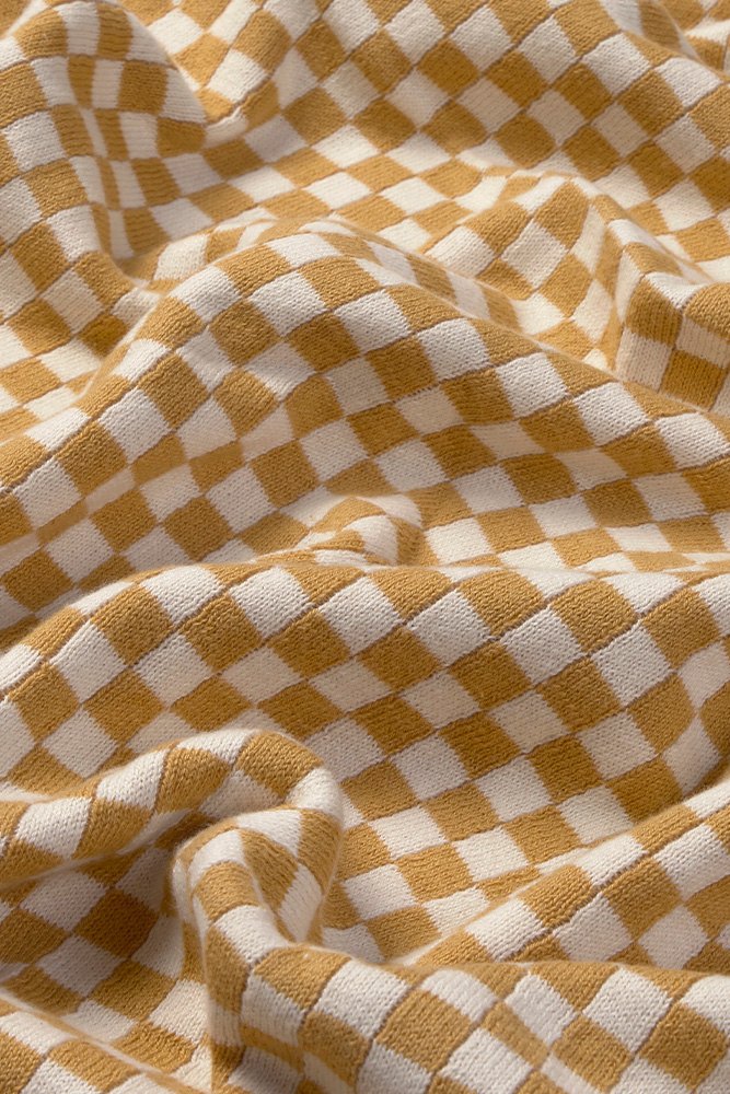Knitted Blanket Tiles, Honey - Le Petit Marché Home Furniture