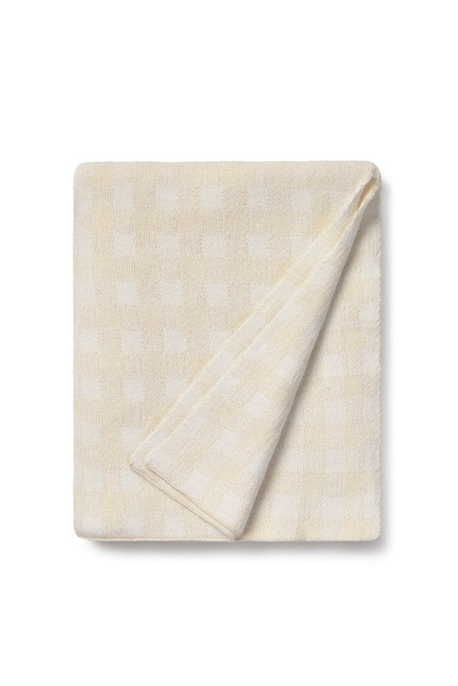 Knitted Blanket Vichy, Ivory - Le Petit Marché Home Furniture