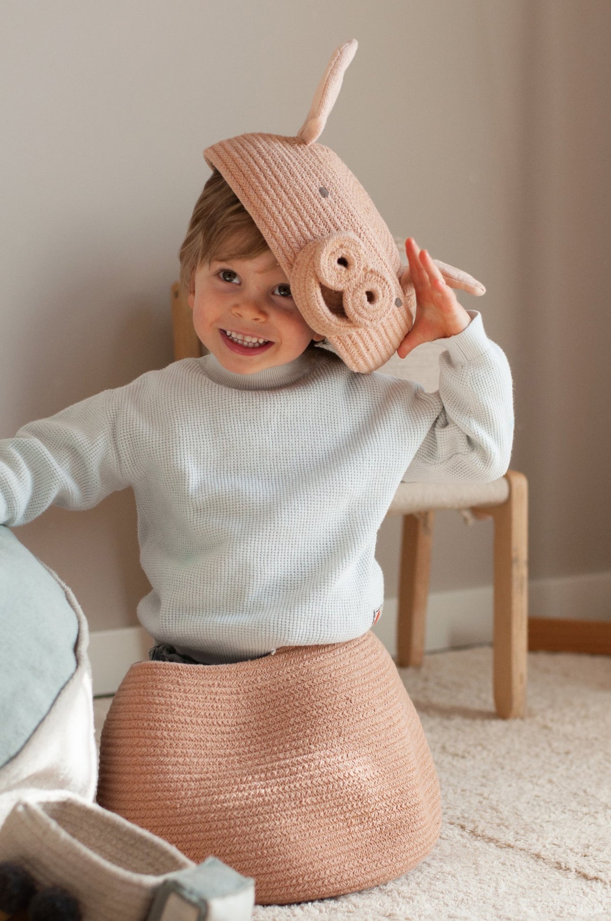 Basket Peggy the Pig - Le Petit Marché Home Furniture