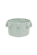 Basket New Tassels, Blue Sage - Le Petit Marché Home Furniture