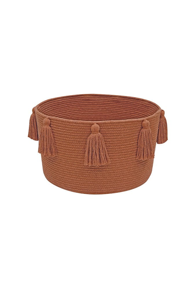 Basket New Tassels, Chestnut - Le Petit Marché Home Furniture