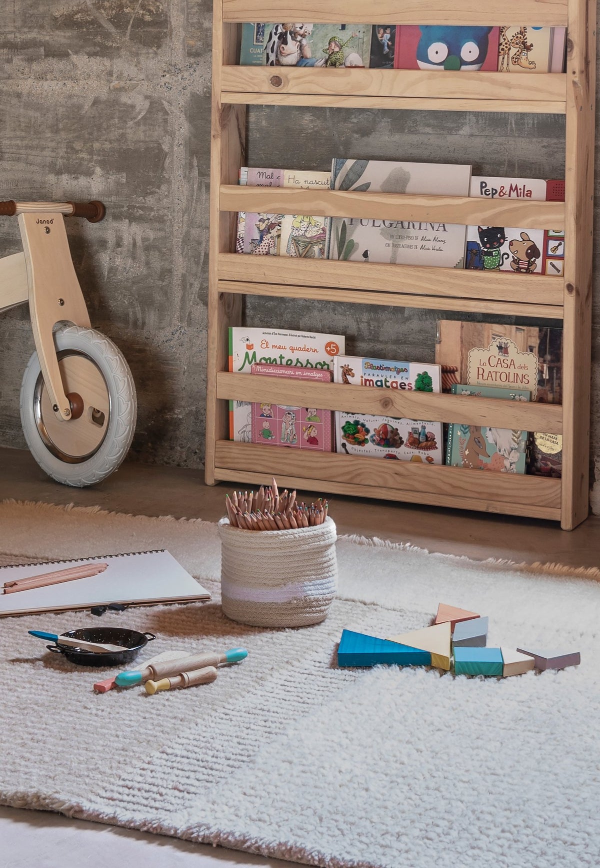 Basket Mini Tricolor Ivory - Le Petit Marché Home Furniture