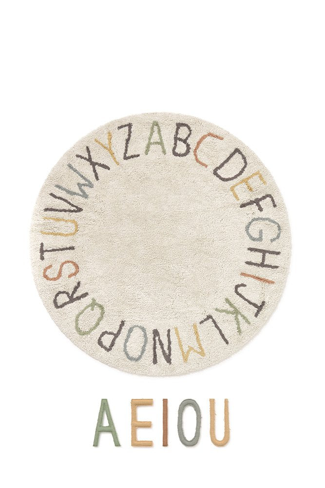 Washable Play Rug ABC color and letters - Le Petit Marché Home Furniture