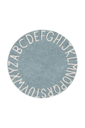 Washable Round Rug ABC, Vintage Blue - Le Petit Marché Home Furniture