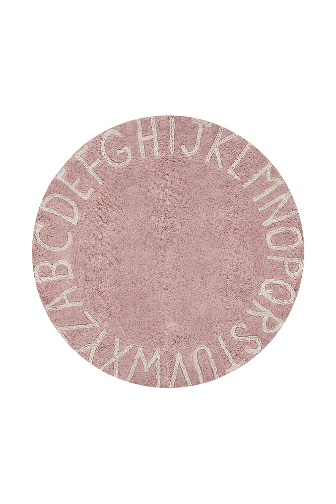 Washable Round Rug ABC, Vintage Nude - Le Petit Marché Home Furniture