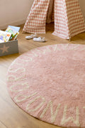 Washable Round Rug ABC, Vintage Nude - Le Petit Marché Home Furniture