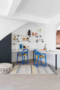 Washable Rug Azteca, Vintage Blue - Le Petit Marché Home Furniture