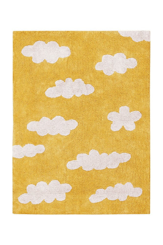 Washable Rug Clouds, Mustard - Le Petit Marché Home Furniture