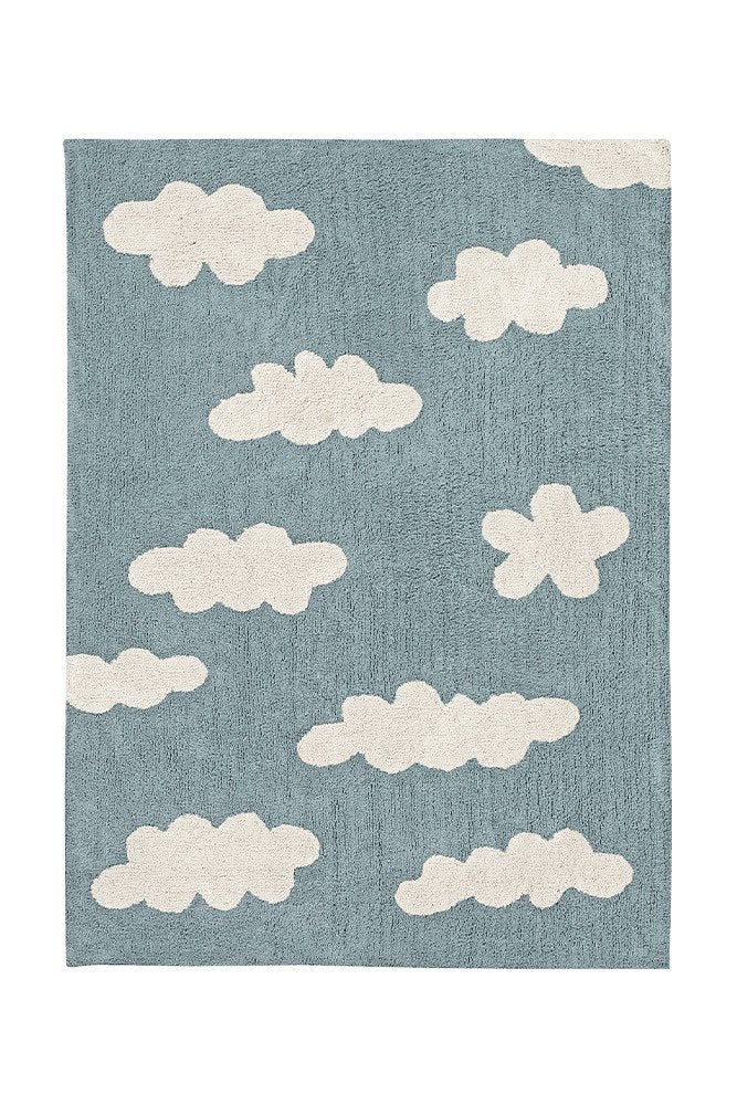 Washable Rug Clouds, Vintage Blue - Le Petit Marché Home Furniture