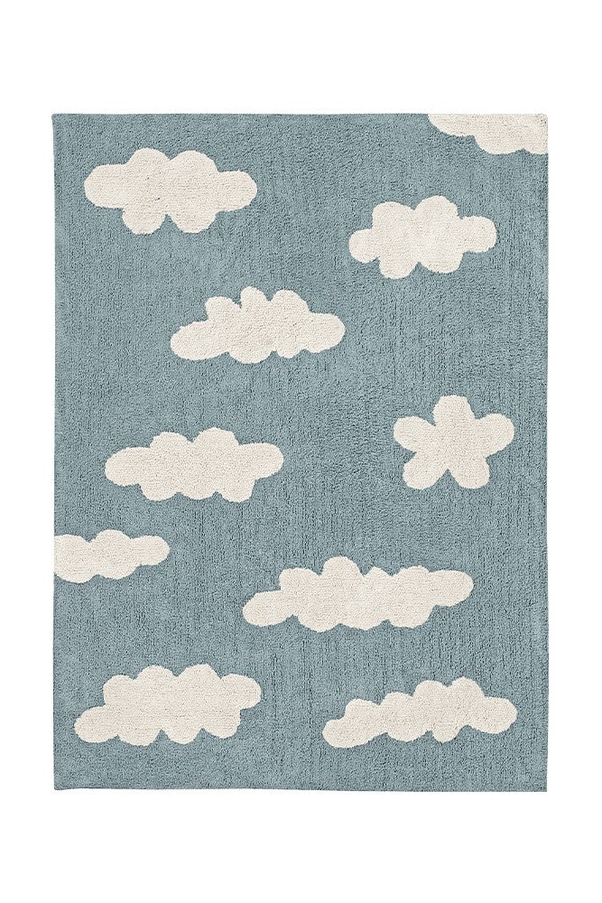 Washable Rug Clouds, Vintage Blue - Le Petit Marché Home Furniture