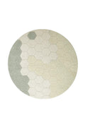Washable Rug Round Honeycomb, Blue Sage - Le Petit Marché Home Furniture