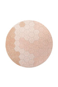 Washable Rug Round Honeycomb, Rose - Le Petit Marché Home Furniture
