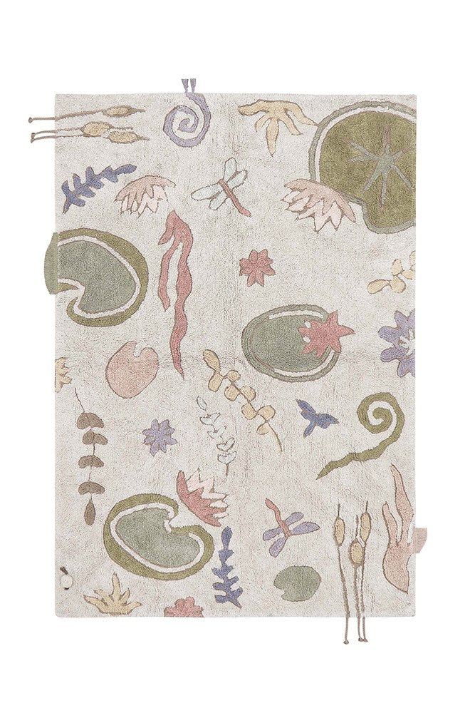 Washable Play Rug Water Lily Pond - Le Petit Marché Home Furniture