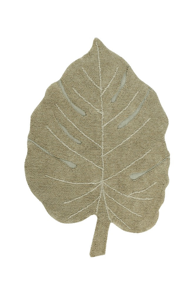 Washable Rug Monstera, Olive - Le Petit Marché Home Furniture