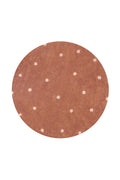 Washable Rug Round Dot, Chestnut - Le Petit Marché Home Furniture
