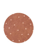 Washable Rug Round Dot, Chestnut - Le Petit Marché Home Furniture