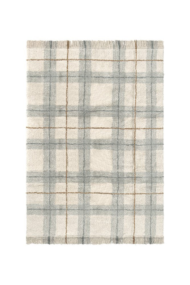 Washable Rug Tartan, Blue Sage - Le Petit Marché Home Furniture