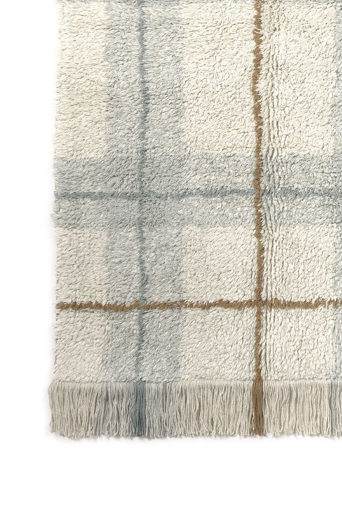 Washable Rug Tartan, Blue Sage - Le Petit Marché Home Furniture
