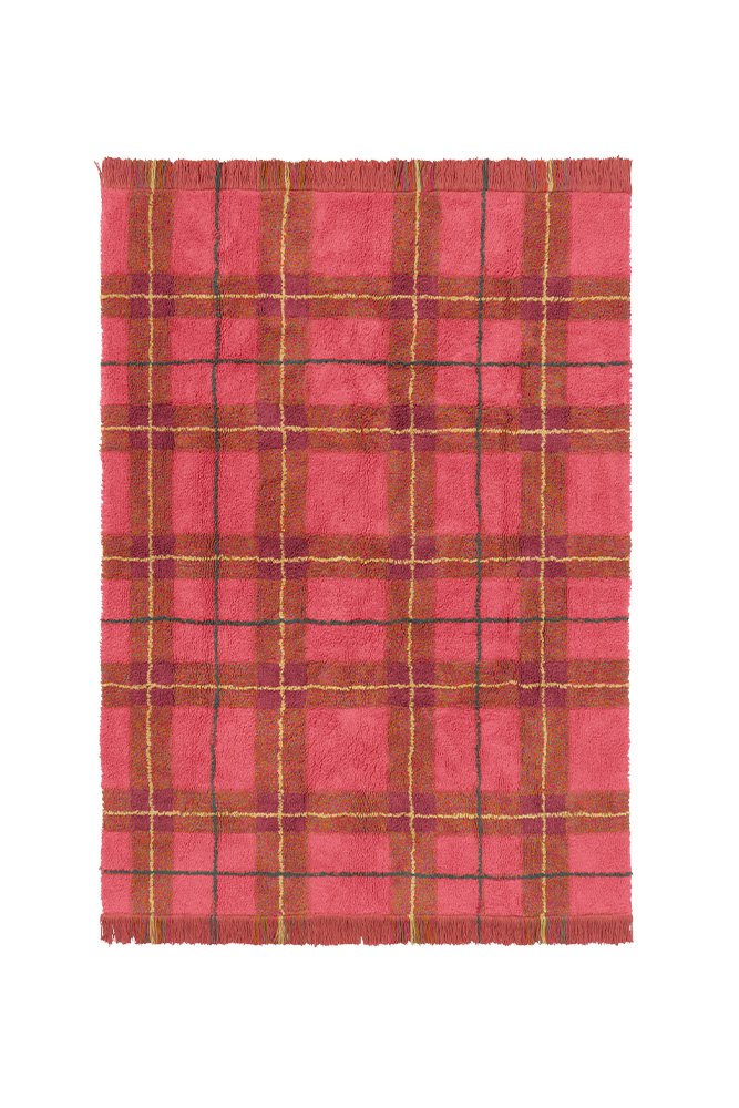 Washable Rug Tartan, Vintage Red - Le Petit Marché Home Furniture
