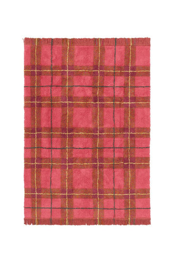 Washable Rug Tartan, Vintage Red - Le Petit Marché Home Furniture