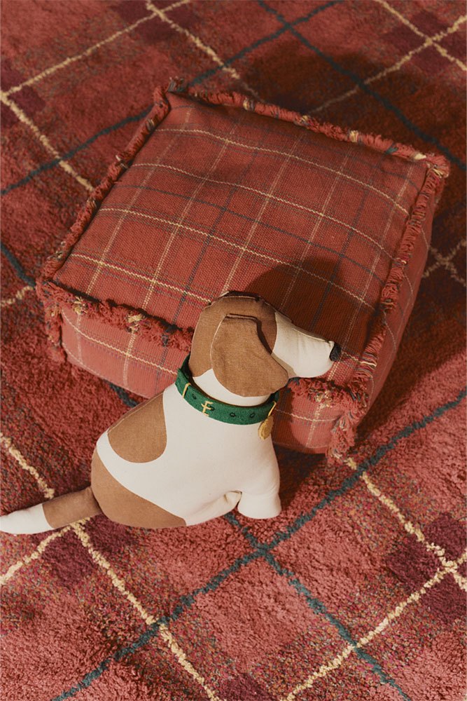 Washable Rug Tartan, Vintage Red - Le Petit Marché Home Furniture