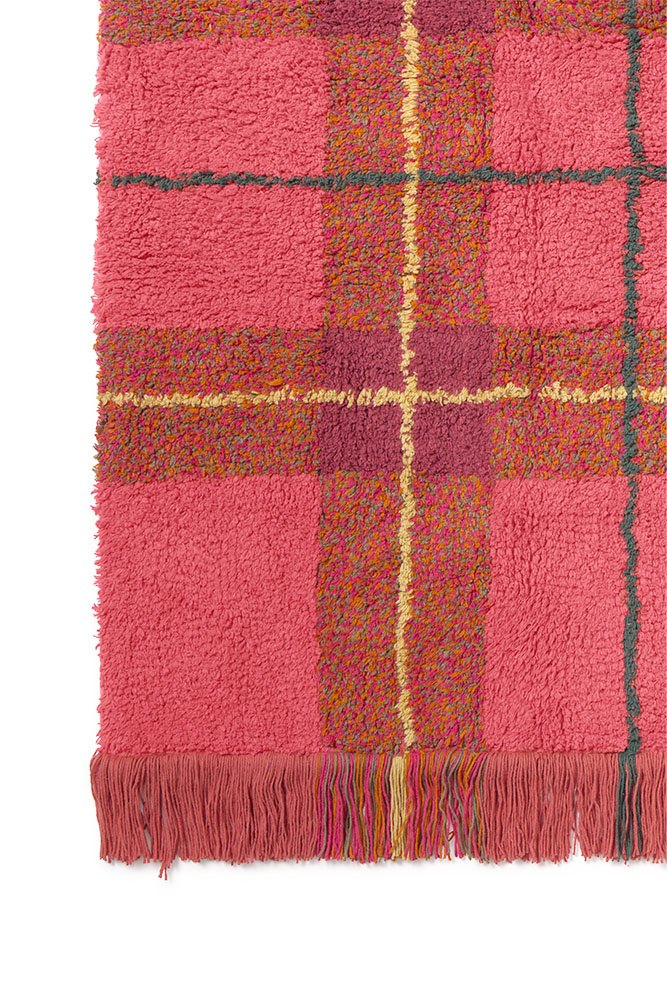 Washable Rug Tartan, Vintage Red - Le Petit Marché Home Furniture