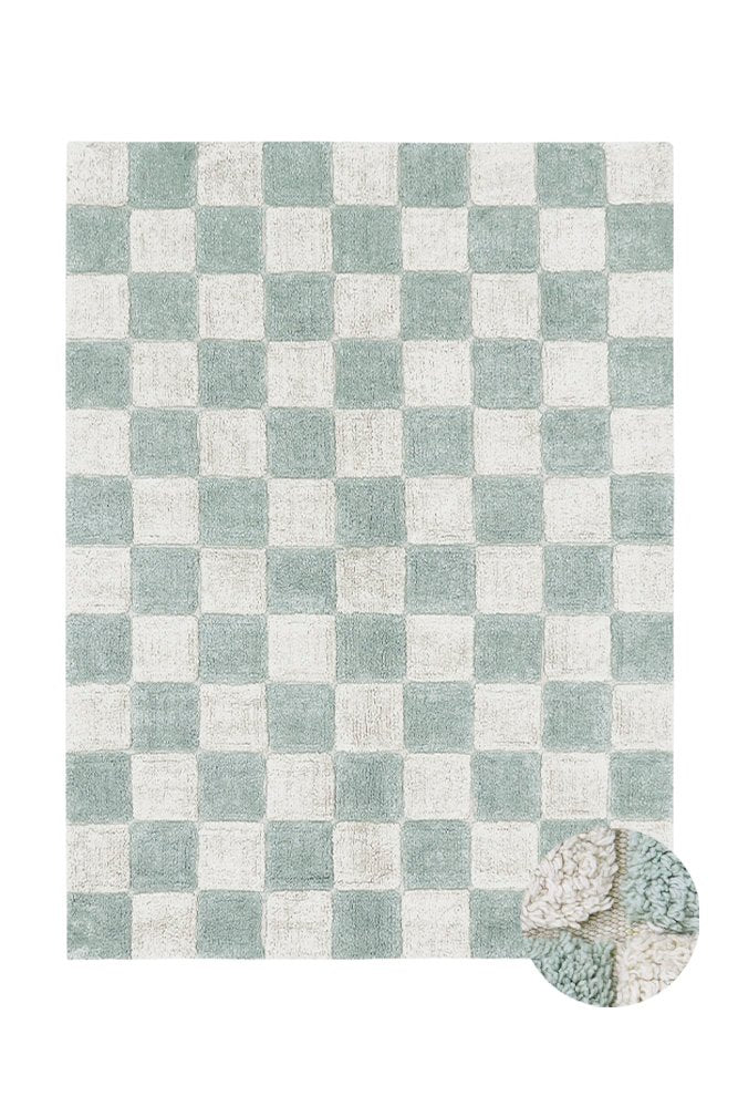 Washable Rug Kitchen Tiles, Blue Sage - Le Petit Marché Home Furniture