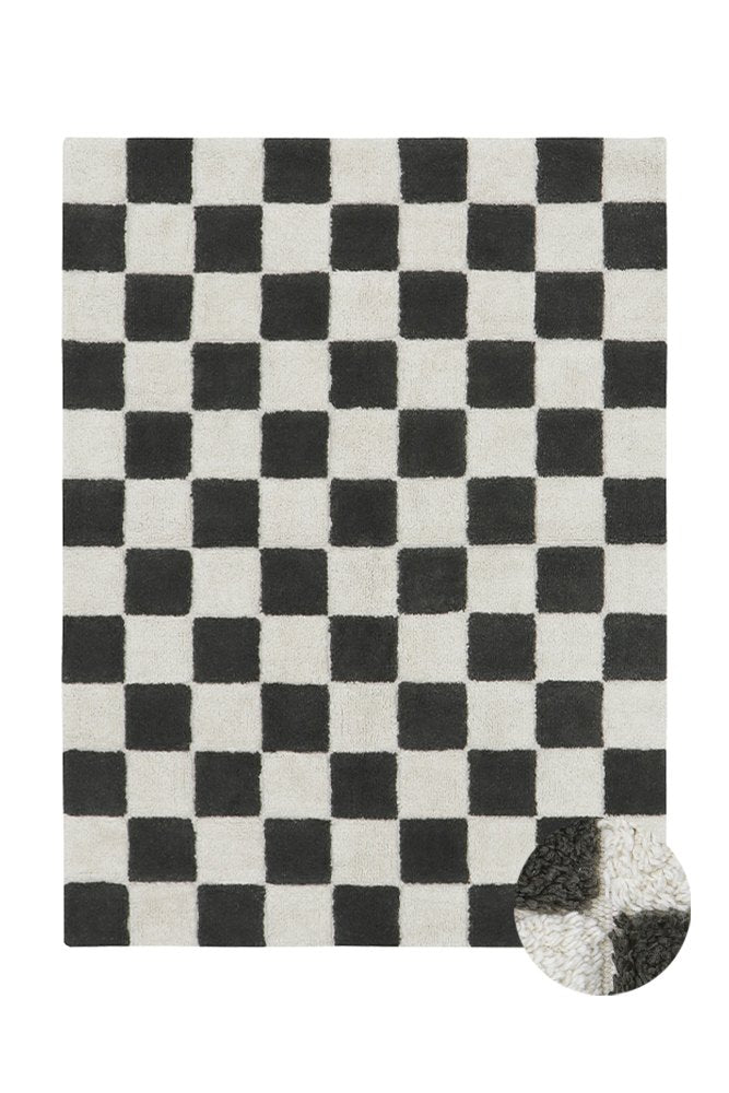 Washable Rug Kitchen Tiles, Dark Grey - Le Petit Marché Home Furniture