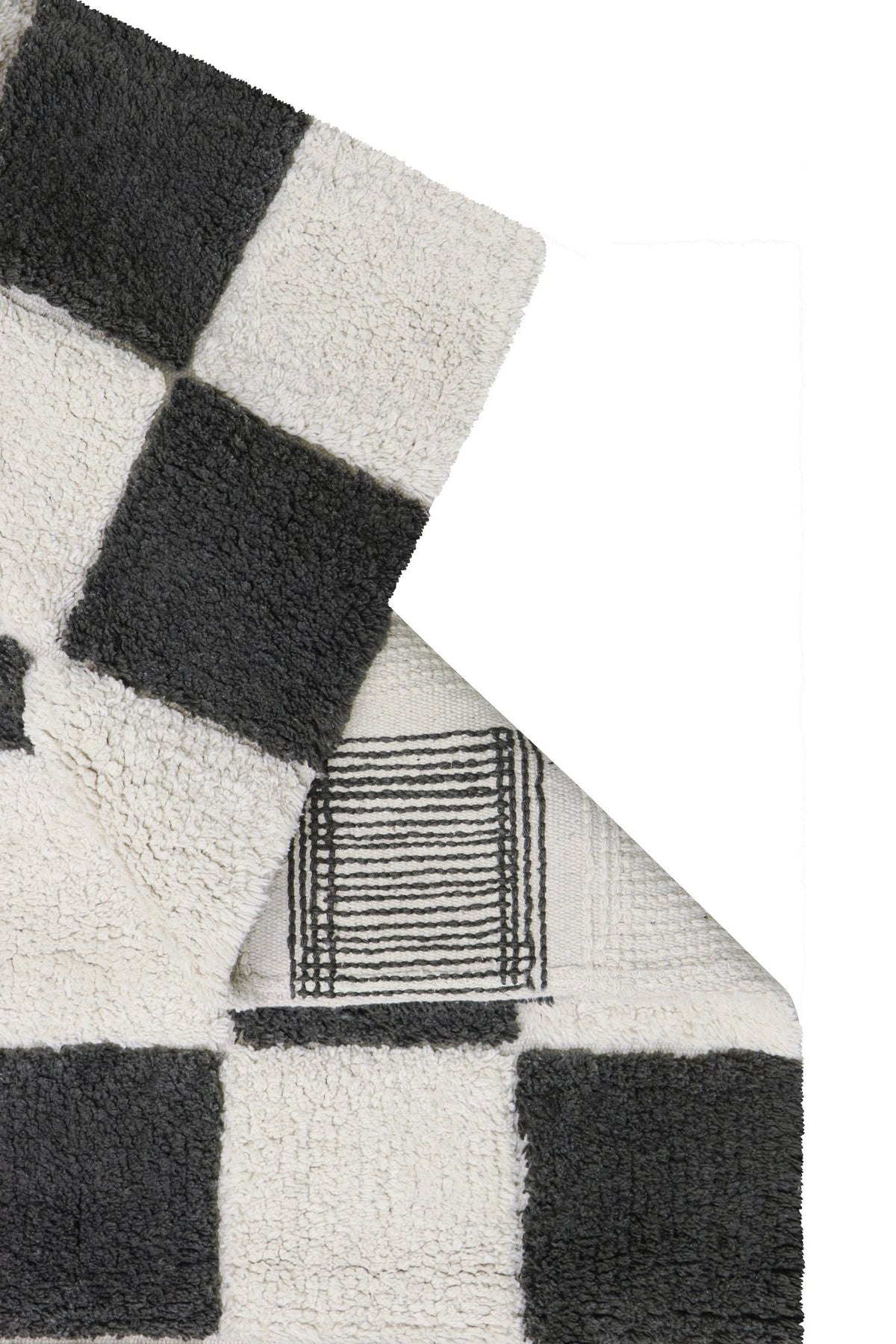 Washable Rug Kitchen Tiles, Dark Grey - Le Petit Marché Home Furniture