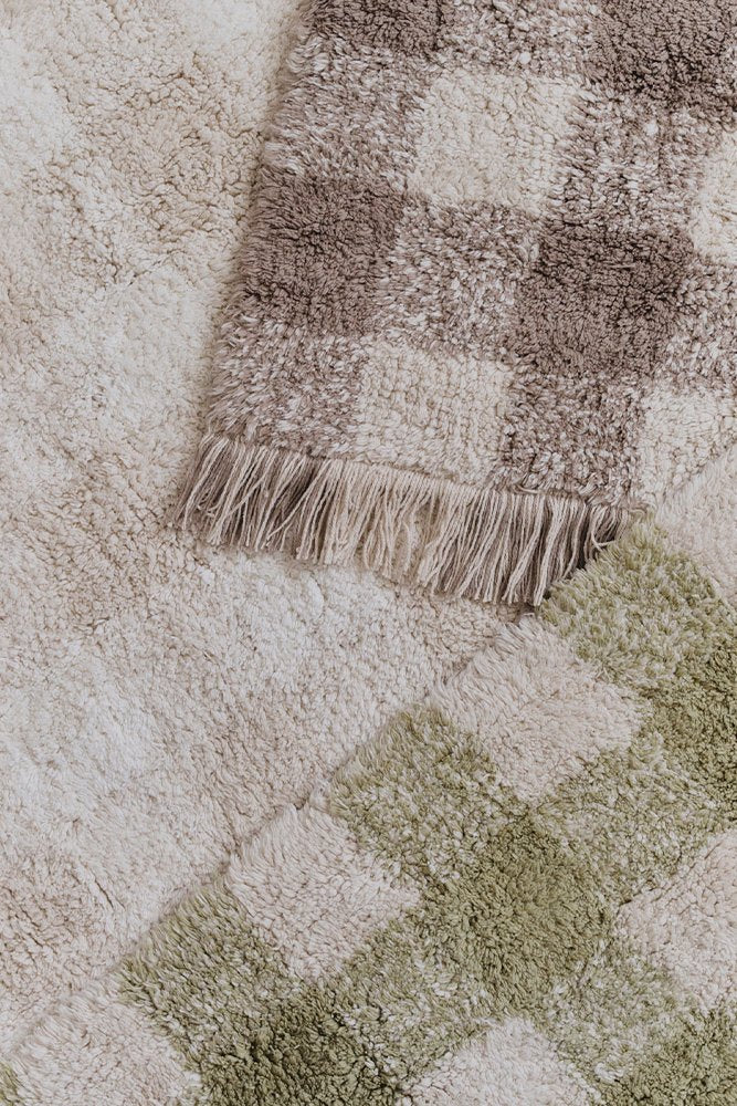 Washable Rug Vichy, Ivory - Le Petit Marché Home Furniture