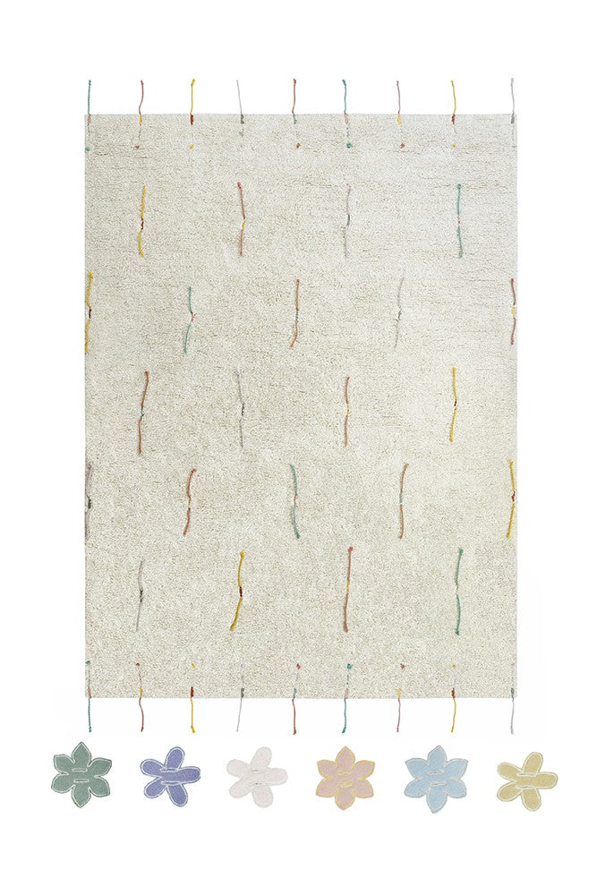 Washable Play Rug Wildflowers - Le Petit Marché Home Furniture