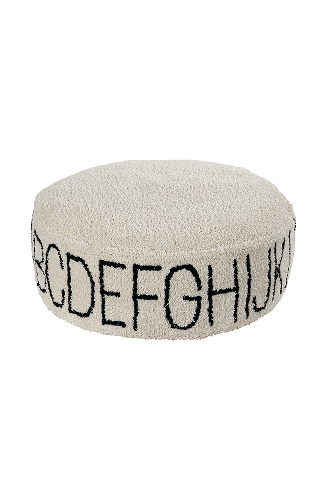 Pouf ABC, Natural/Black - Le Petit Marché Home Furniture