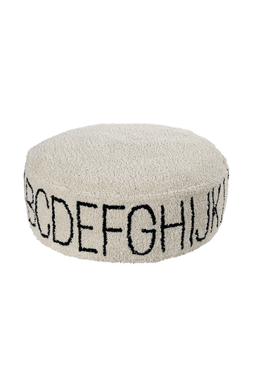 Pouf ABC, Natural/Black - Le Petit Marché Home Furniture