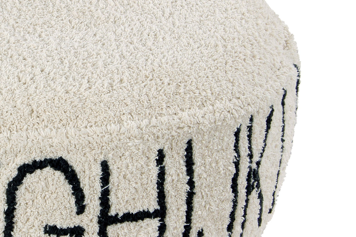 Pouf ABC, Natural/Black - Le Petit Marché Home Furniture