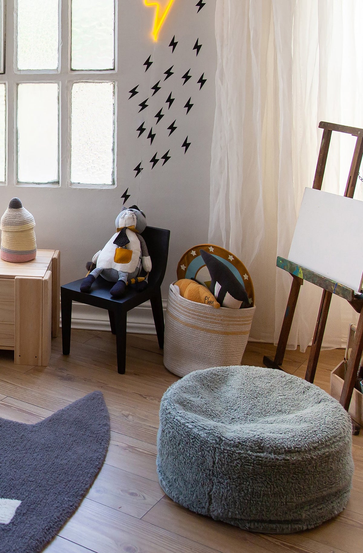 Pouf Chill, Vintage Blue - Le Petit Marché Home Furniture