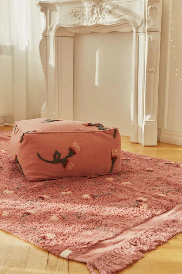 Pouf English Garden Ash Rose - Le Petit Marché Home Furniture