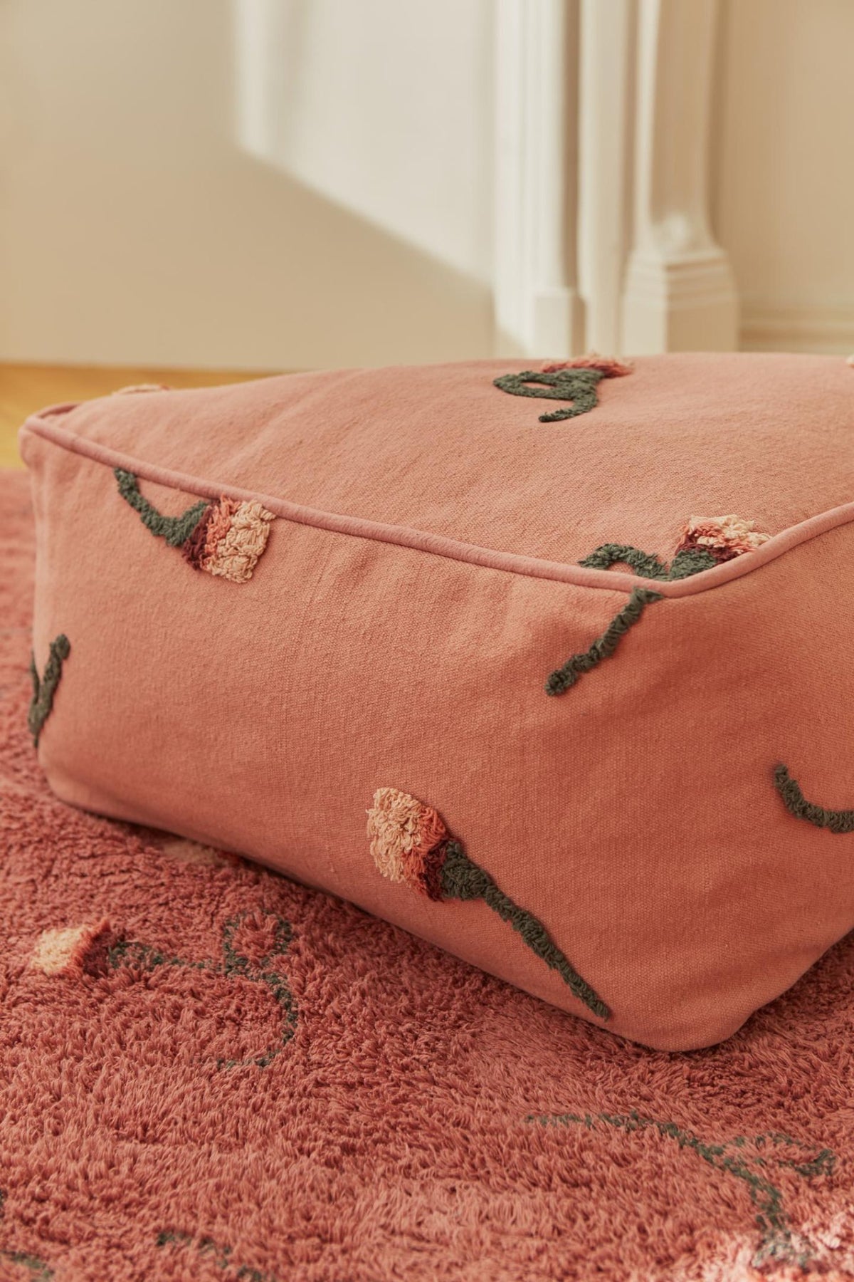 Pouf English Garden Ash Rose - Le Petit Marché Home Furniture