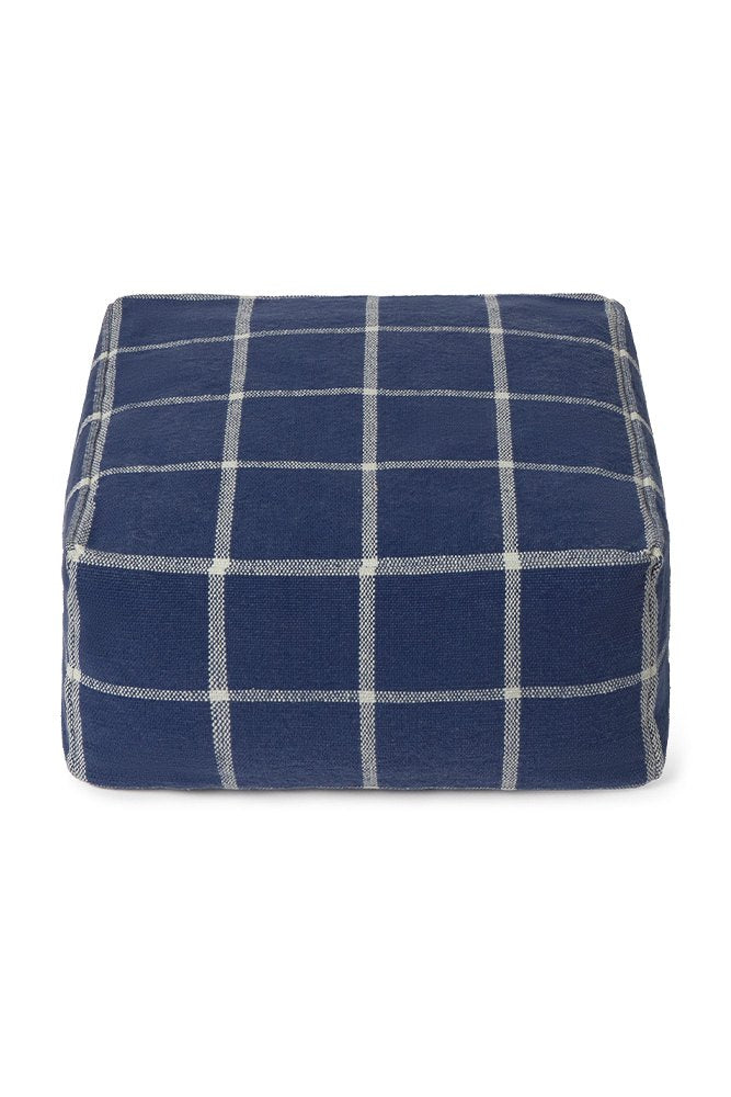 Pouf Geo Block Navy Blue - Le Petit Marché Home Furniture