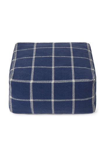 Pouf Geo Block Navy Blue - Le Petit Marché Home Furniture