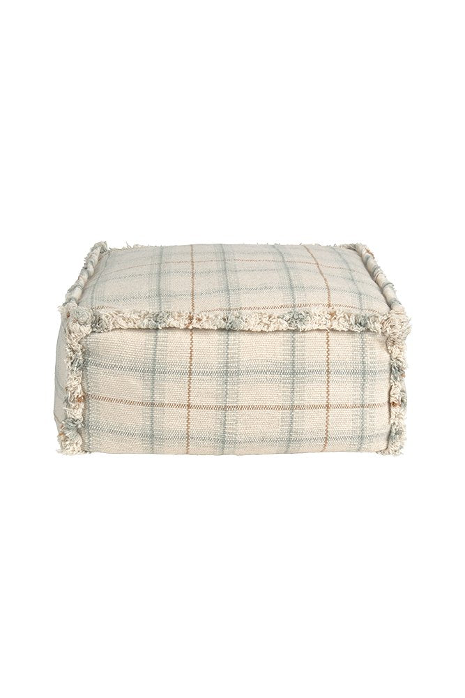 Handloom Pouf, Blue Sage - Le Petit Marché Home Furniture