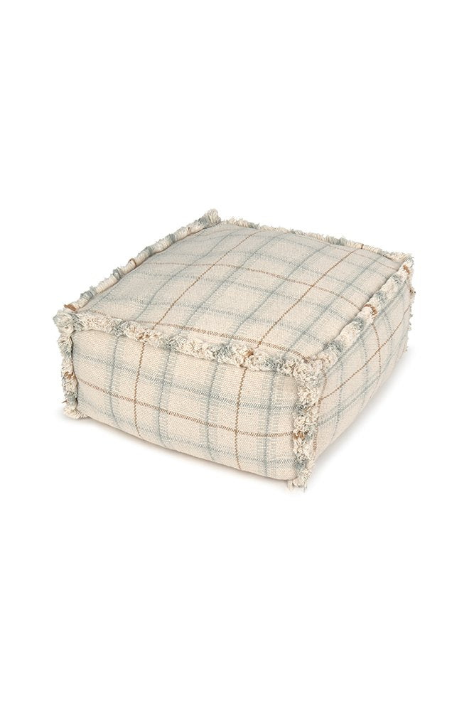 Handloom Pouf, Blue Sage - Le Petit Marché Home Furniture